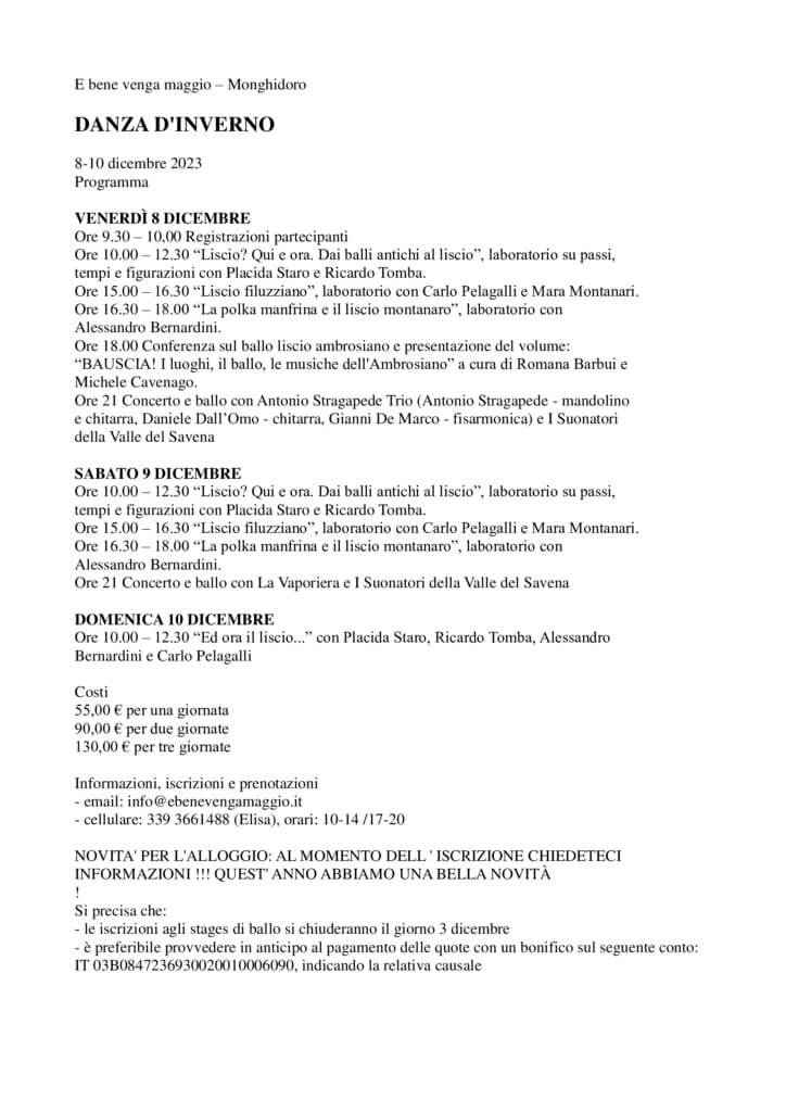 Programma danza d'inverno